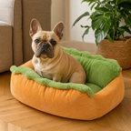 Bouledogue francais dans le panier hot-dog Sossiss taille M